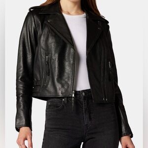 JOIE  Leolani real Lamb Leather Moto Jacket black size small